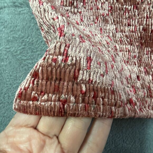 Lulus Dusty Rose Floral Velvet Dress Size Medium - Picture 10 of 13